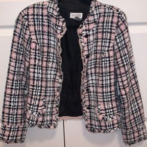 Pink black and white blazer